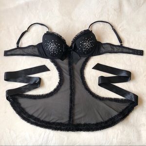Victoria’s Secret Black Rhinestone Lingerie 36C